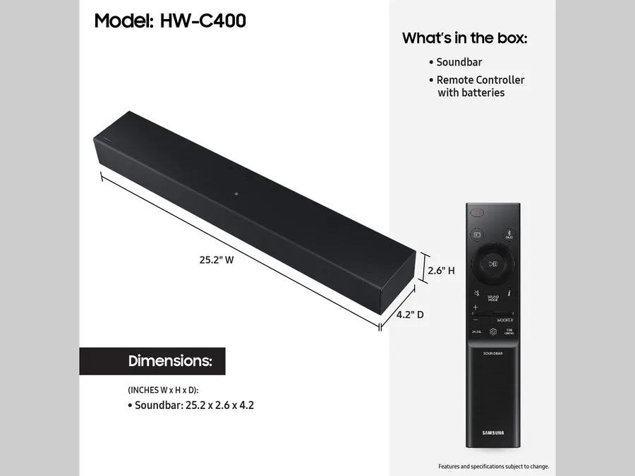 Samsung Hw-C400 2ch 40w Soundbar view 5