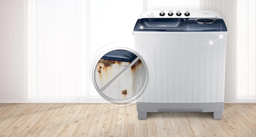 Samsung Wt14j4200mb 14kg Twin Tub Grey Washing Mac view 4