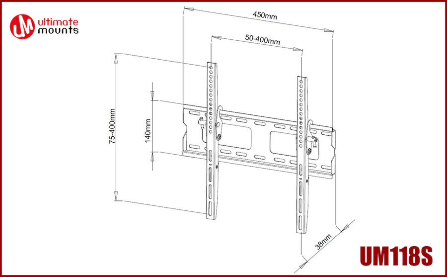 Unimounts 32-55 Tilt TV view 4
