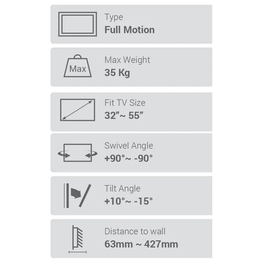Space Tvarmecpl01s Wall Mount 32"-55" Bracket view 4