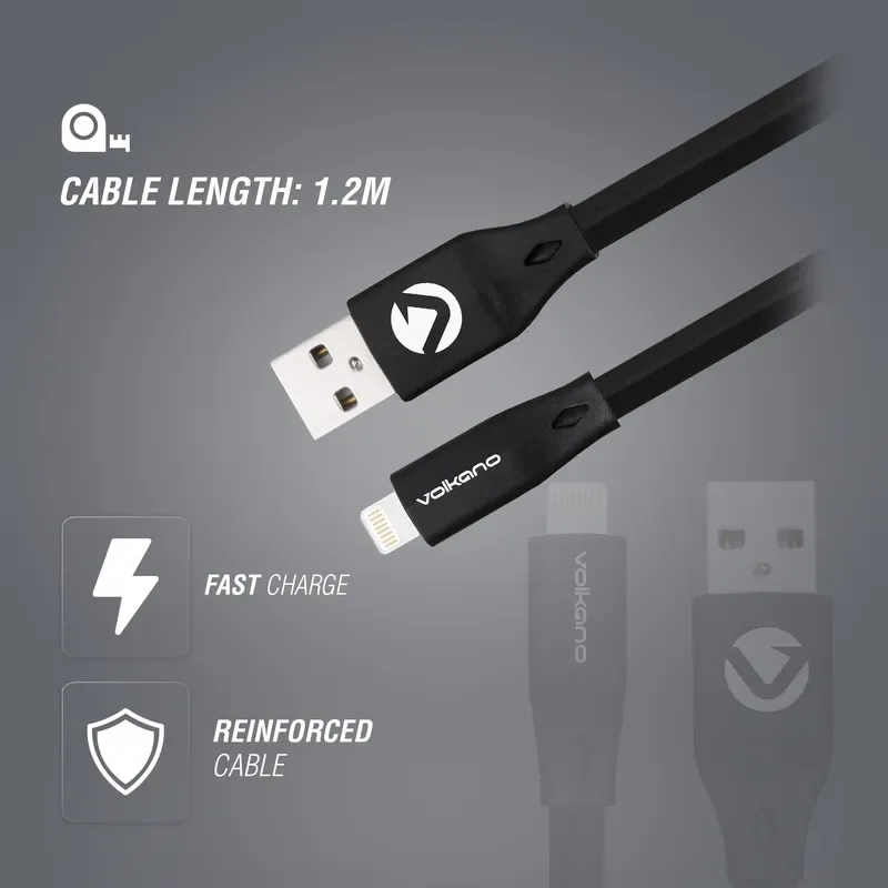 Volkano Vk-20084-Bk Slim Series Lighting Cable 1.2 view 5