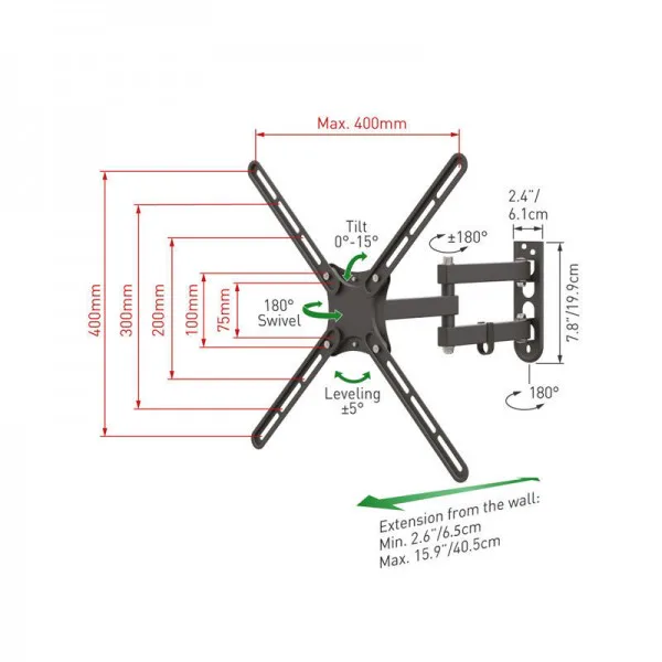 Barkan E3433 13"-65" Full Motion Bracket view 6