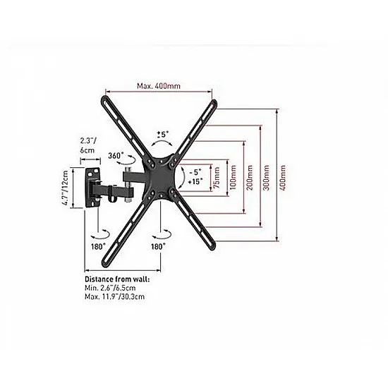 Barkan E3423 13"-60" Full Motion Bracket view 4