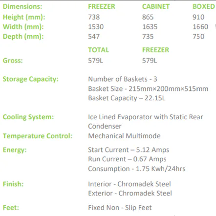 Fridge Star Cf590f 579l Chest Freezer view 5