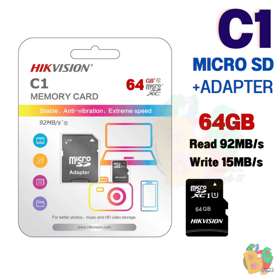 Hikvision 64gb Micro Sd + Adapter view 3