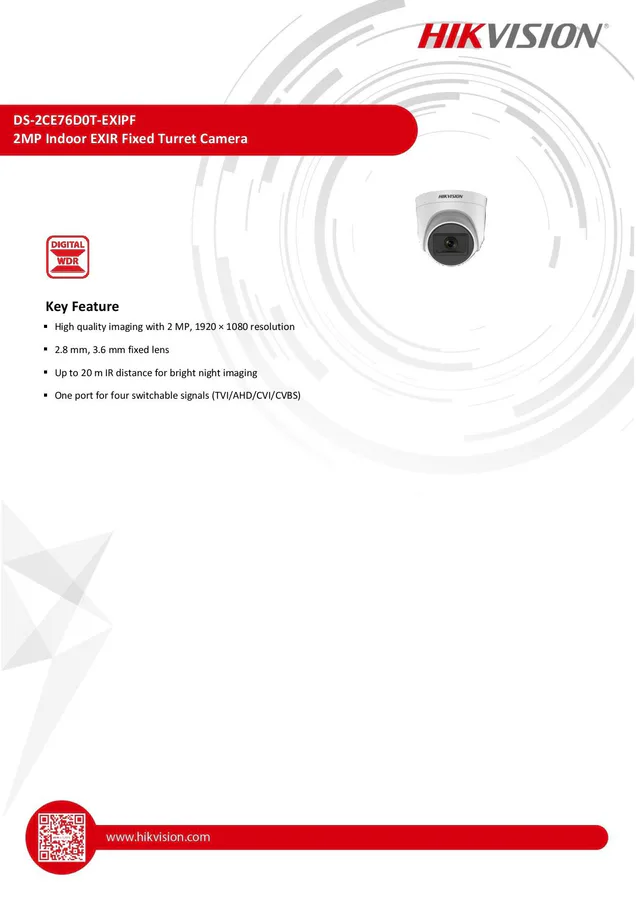 Hik Vision Turbo HD Ds-2ce76d0t-Exipf 2mp Indoor C view 8