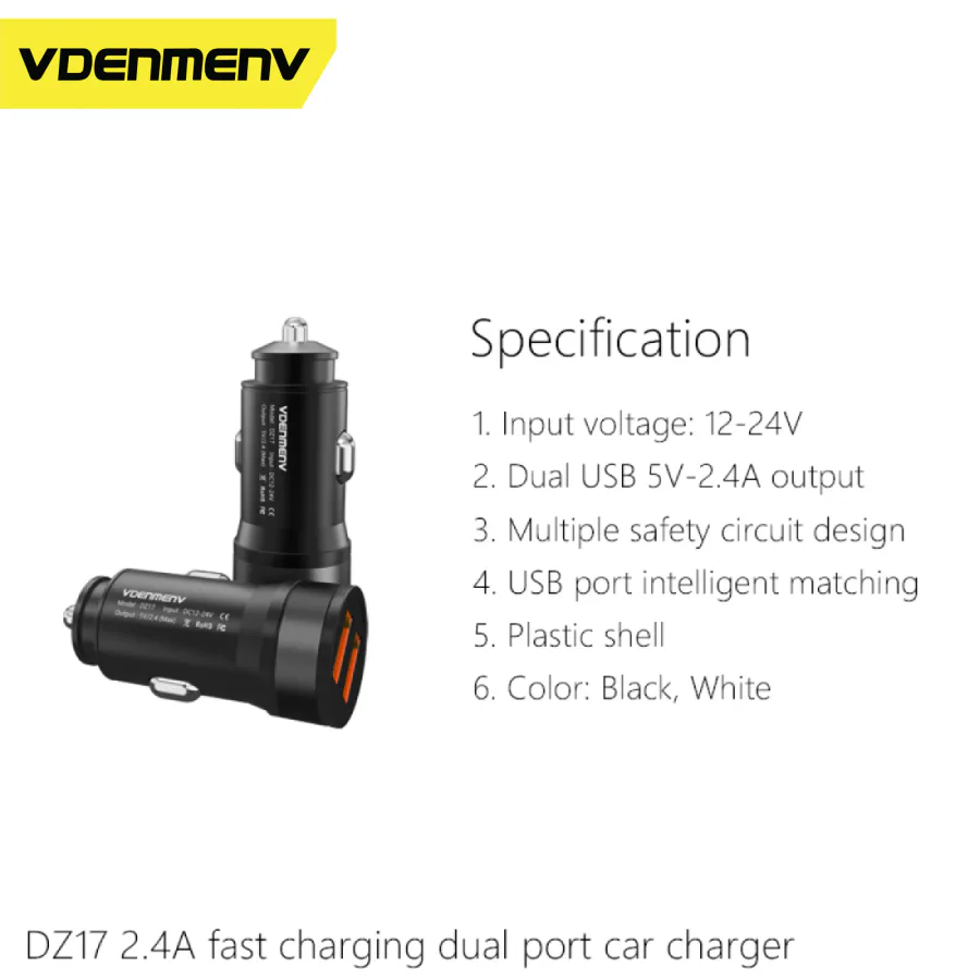 Vdenmenv Dc01 2.4a USB Charger view 3