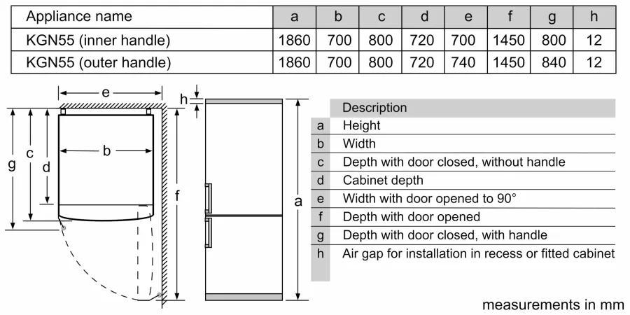 Bosch Kgn55vi20z 480l Fridge Freezer