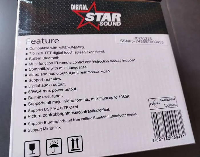 Starsound Ssmp5-7455bt 7" Deckless Radio view 4