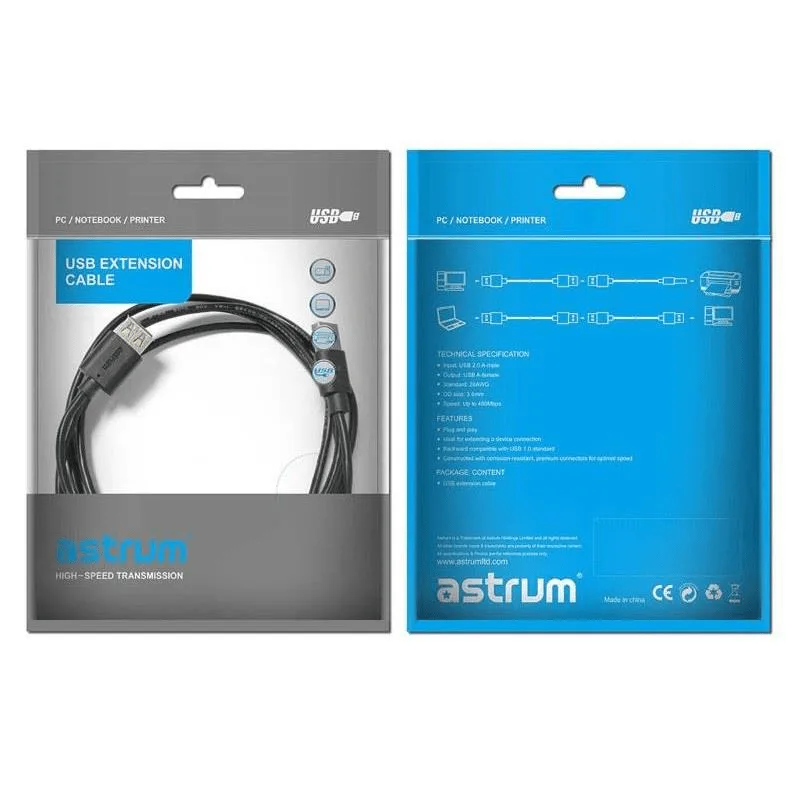 Astrum Ue201 Cable 1.8m Type A-F Extension