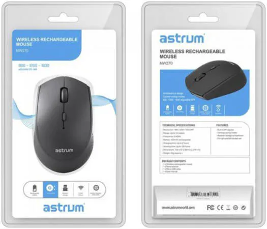 Astrum Mw220 Mouse Wireless 2.4ghz 1200dpi Green view 2
