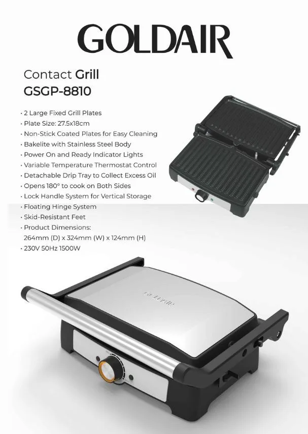 Goldair Gsgp-8810 Contact Grill