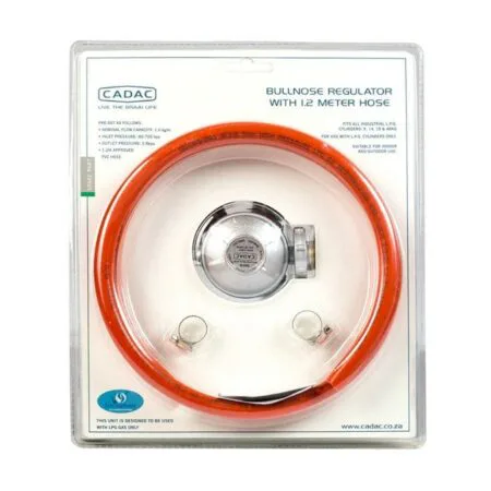 Cadac Sa5s-120bp Bullnose Reg 1.2m Hose + 2 Clamp