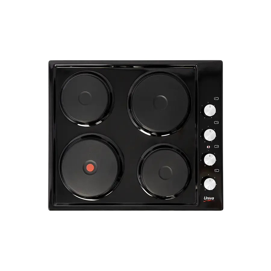 Univa U156b 4plt 600 Solid Hob Black view 2