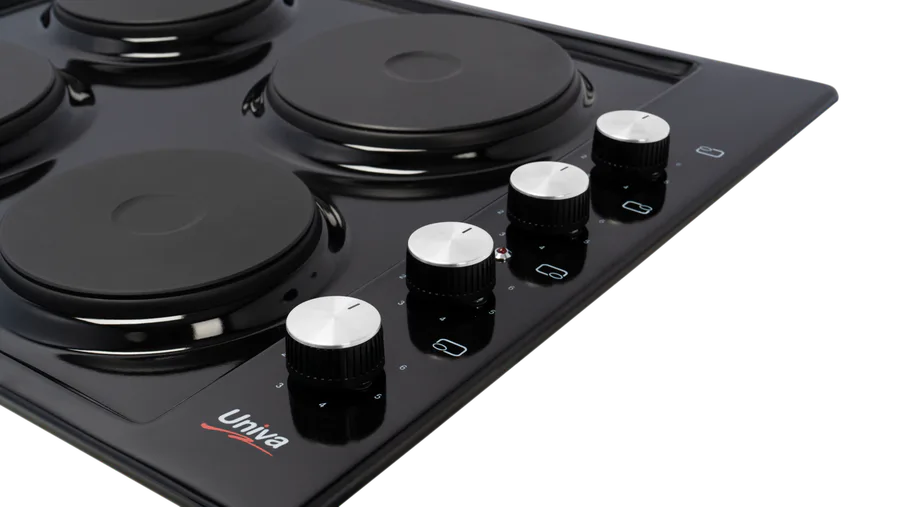 Univa U156b 4plt 600 Solid Hob Black view 7