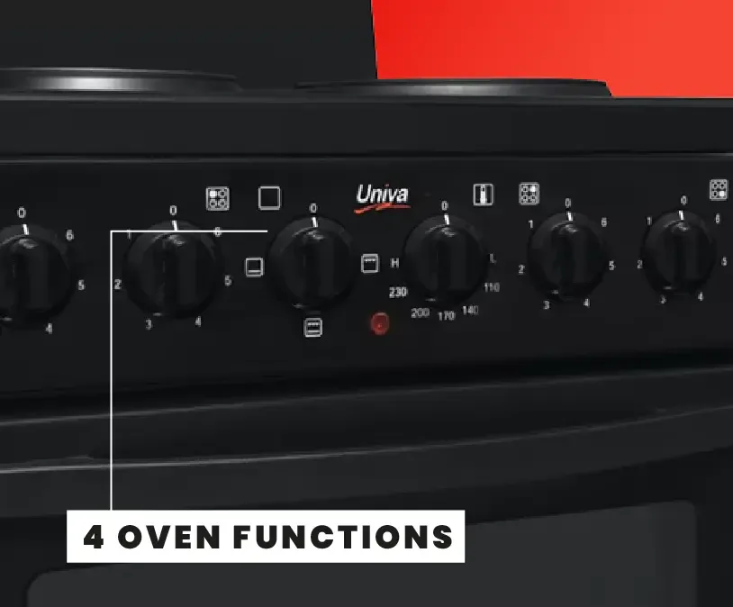 Univa U405-1 4 Plt 500-1 Elect Stove Blk view 3