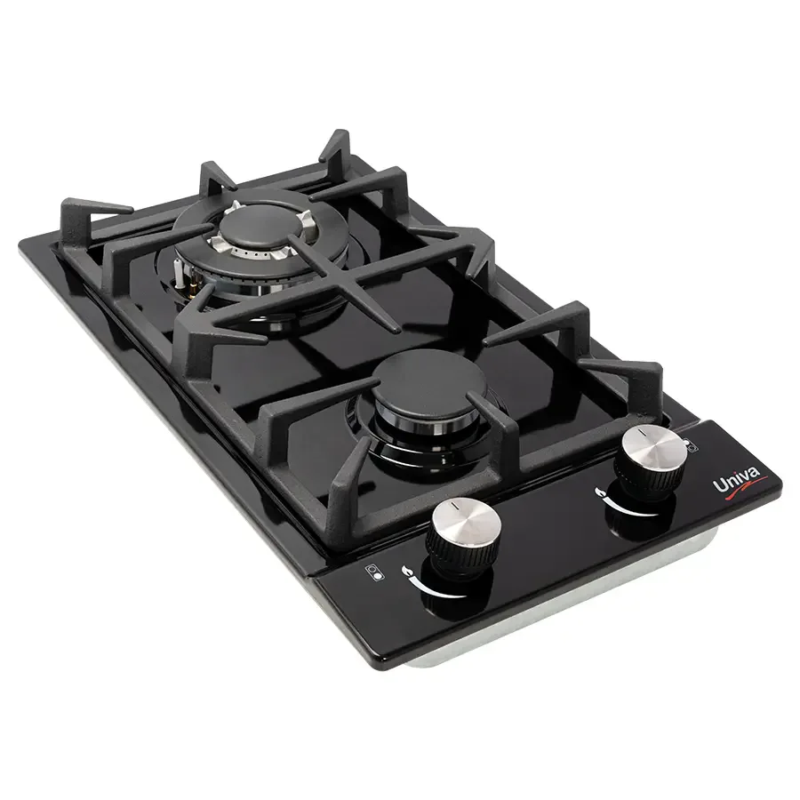 Univa Ugh02b 2 Burning Head Black Gas Hob view 4