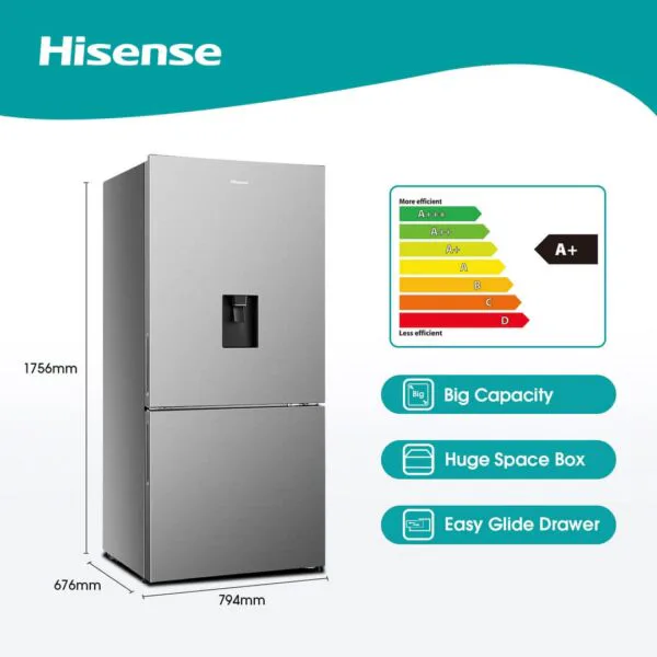 Hisense H610bs-Wd 463l Bottom Fridge Freezer view 3