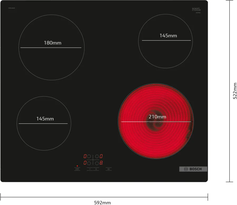 Bosch Pke611ba2e 60cm T/C Blk Ceramic Hob