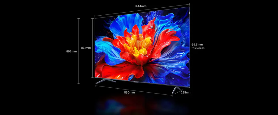 Tcl 65p8k 65"  Google 144hz QLED  TV view 8