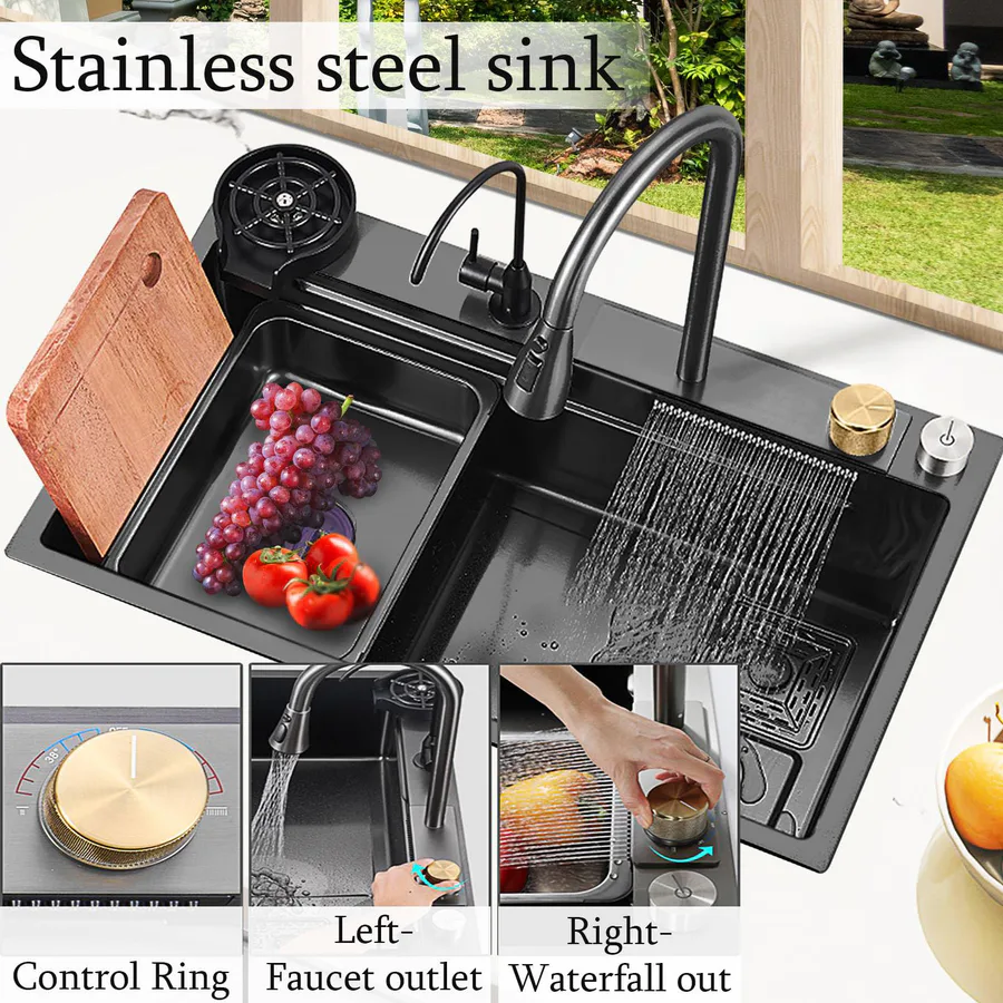 Modern Waterfall Sink Stainless Steel